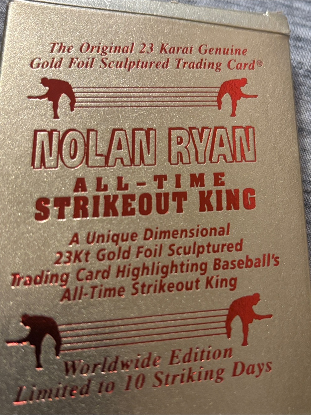 Nolan Ryan Gold Foil Baseball Art Print - Gold/Red
